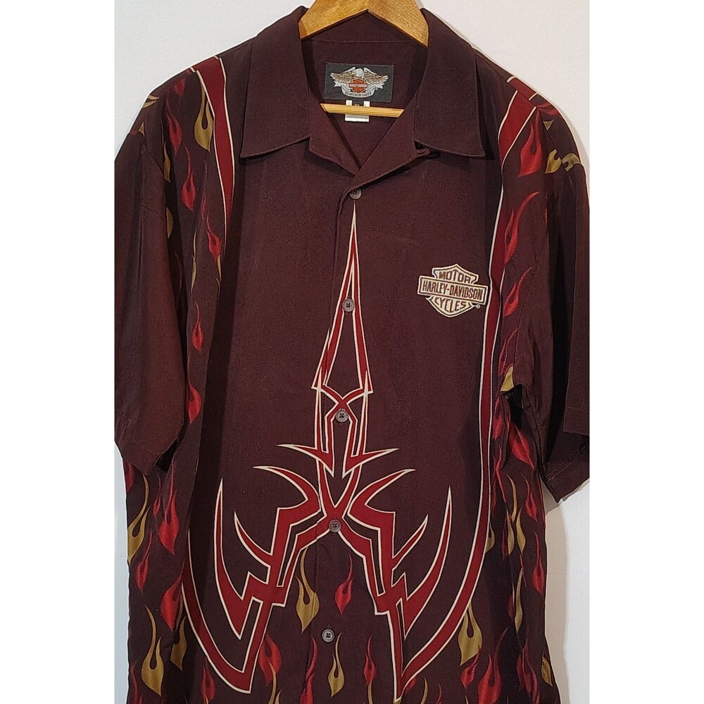 Harley Davidson Polyester Button Down - image 2
